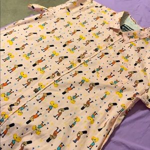 Pink Hey Arnold button down short sleeve